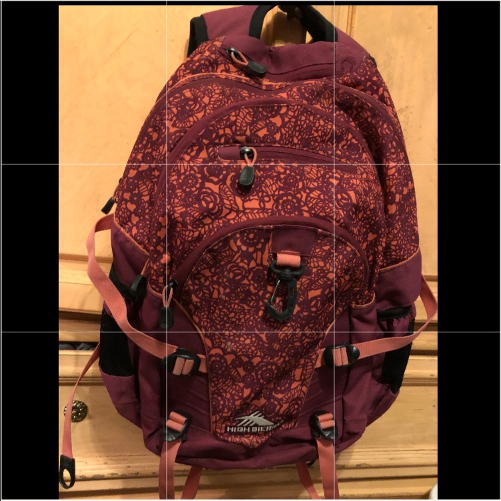 High Sierra pink two toned floral backpack